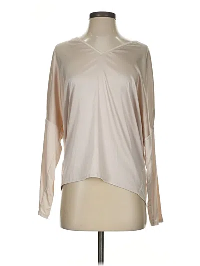 Pre-owned White House Black Market Long Sleeve Blouse In Tan