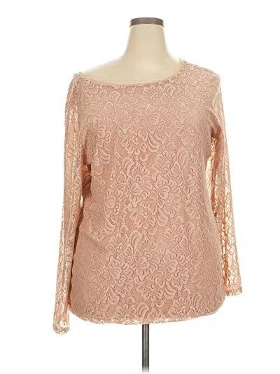 White House Black Market Long Sleeve Blouse In Tan