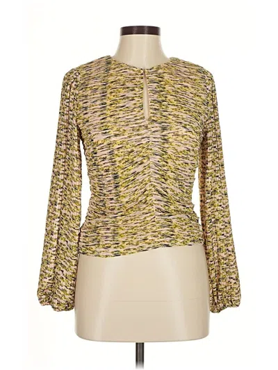 White House Black Market Long Sleeve Blouse In Yellow