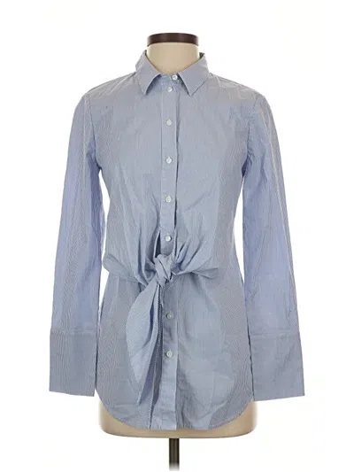Pre-owned White House Black Market Long Sleeve Button Down Shirt In Blue