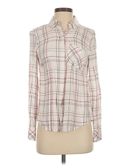 Pre-owned White House Black Market Long Sleeve Button Down Shirt In White