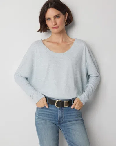 White House Black Market Long Sleeve Ribbed Tunic Top In Heather Winter Mint