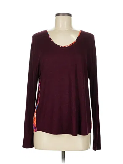 Pre-owned White House Black Market Long Sleeve T-shirt In Burgundy