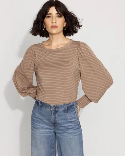 White House Black Market Long Sleeve Tee With Smocked Cuffs