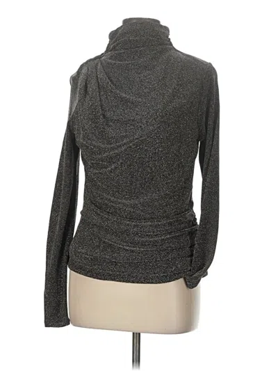 White House Black Market Long Sleeve Top Gold Turtleneck Tops In Gray