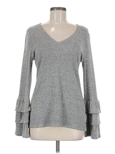 Pre-owned White House Black Market Long Sleeve T-shirt In Gray