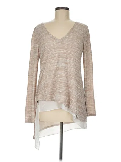 Pre-owned White House Black Market Long Sleeve T-shirt In Tan