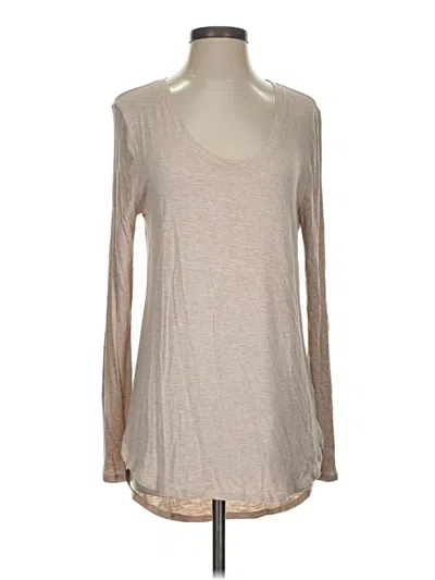 Pre-owned White House Black Market Long Sleeve T-shirt In Tan