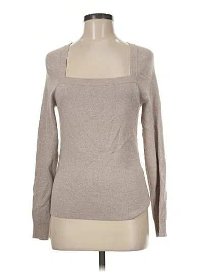 Pre-owned White House Black Market Long Sleeve T-shirt In Tan