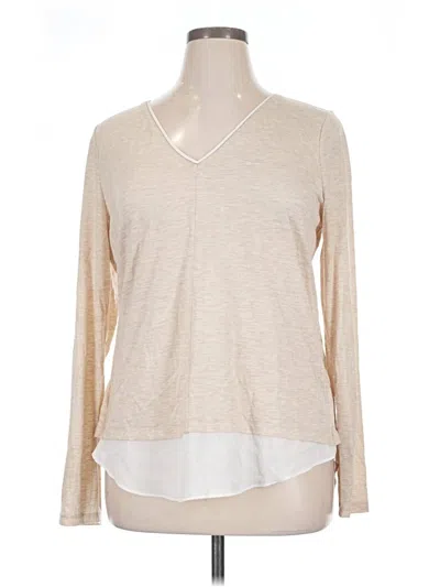 Pre-owned White House Black Market Long Sleeve T-shirt In Tan