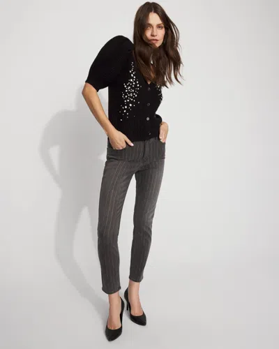 White House Black Market Lurex Pinstripe Mid-rise Skinny Jeans