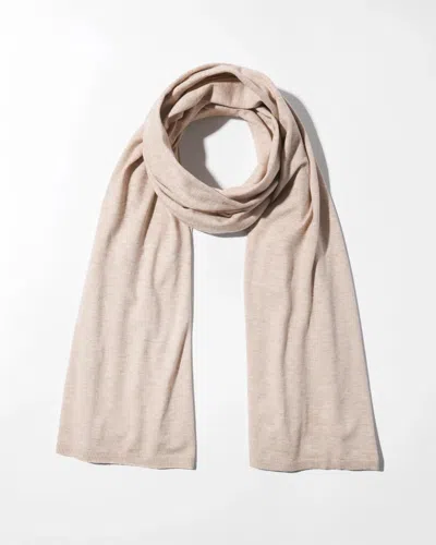 White House Black Market Luxe Cashmere Blend Wrap In Heathered Latte