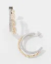 White House Black Market Mariner Links & Pave Double Hoop Earrings |  In Gold