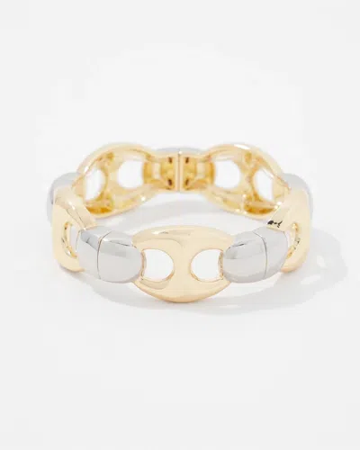 White House Black Market Mariner Links Stretch Bracelet |  In Gold W/silver