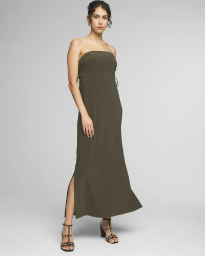 White House Black Market Matte Jersey Convertible Maxi Skirt In Olive Green