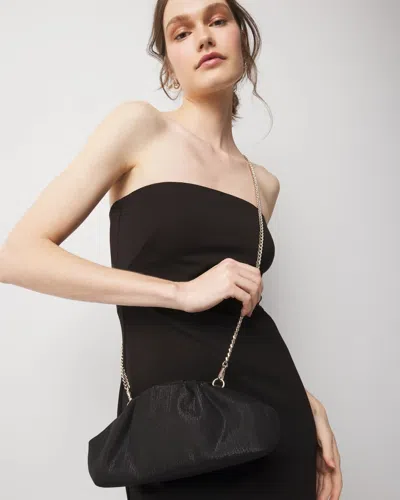 White House Black Market Metallic Clutch In Black