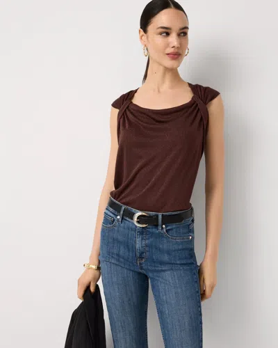 White House Black Market Metallic Knit Tank Top