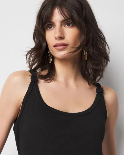White House Black Market Metallic Knotted Shoulder Tank Top