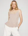 White House Black Market Metallic Peplum Sweater Tank Top In Brown