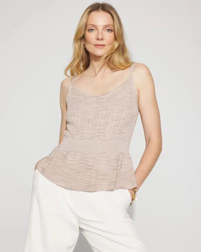 White House Black Market Metallic Peplum Sweater Tank Top In Brown