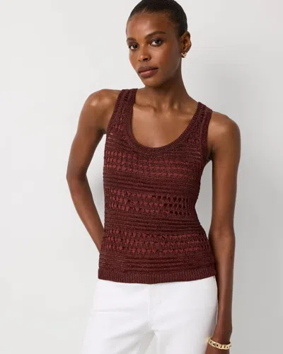 White House Black Market Metallic Scoop Neck Sweater Tank Top