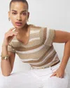 White House Black Market Metallic Stripe Sweater Tee