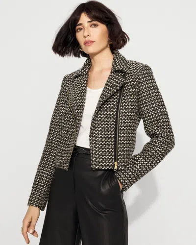 White House Black Market Metallic Tweed Moto Jacket