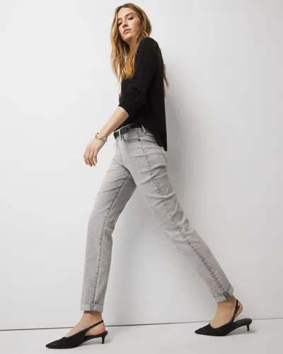 White House Black Market Mid-rise Girlfriend Jeans In Mist Gray
