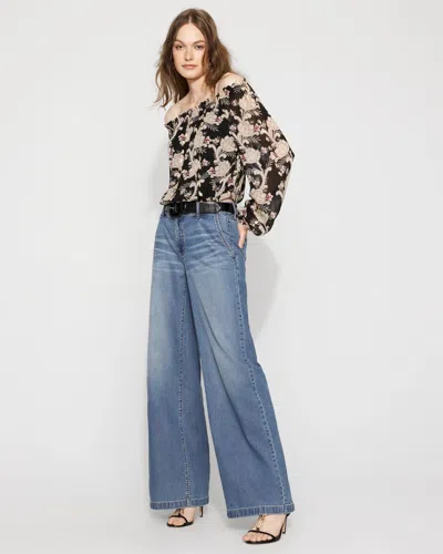 White House Black Market Mid-rise Palazzo Jeans In Blue
