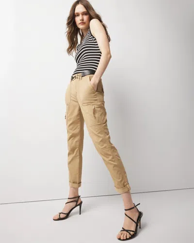 White House Black Market Mid-rise Pret-a-pedi Straight Cropped Pants In Neutral