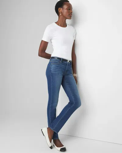 White House Black Market Mid-rise Slim Jeans In Dark Wash Denim