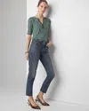 White House Black Market Petite Mid-rise Stud Girlfriend Jeans In Willow Vintage