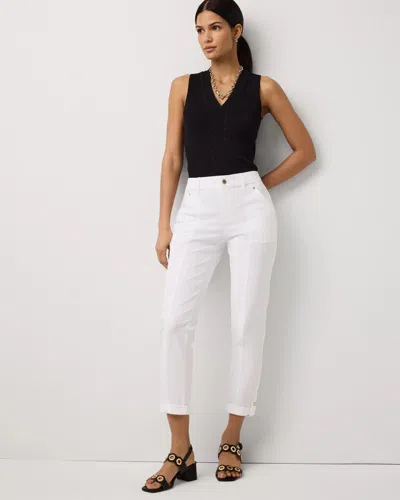 White House Black Market Mid-rise Pret Crop Pant In White