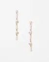 White House Black Market Mixed Media Linear Earrings |  In Gold