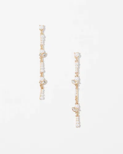 White House Black Market Mixed Media Linear Earrings |  In Gold