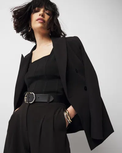 White House Black Market Mixed Metal Buckle Belt In Black
