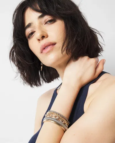 White House Black Market Mixed Metal Chain Bracelet |  In Gold W/silver