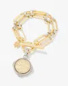 White House Black Market Mixed-metal Coin Bracelet |  In Gold W/silver