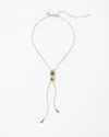 White House Black Market Mixed-metal Crystal Rings Y-necklace |  In Silver W/gold
