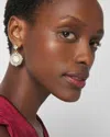 White House Black Market Mixed-metal Pave Coin Drop Earrings |  In Gold W/silver