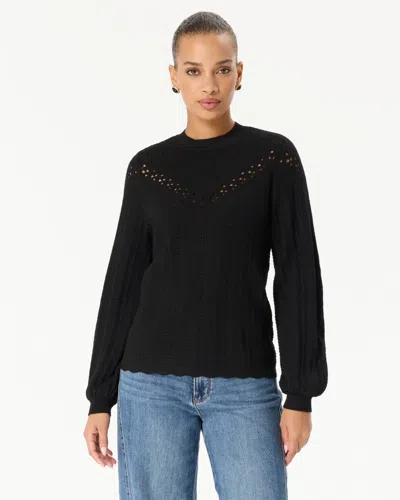 White House Black Market Mock Neck Long Sleeve Pullover Sweater In Black