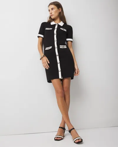 White House Black Market Mod Sweater Dress In Black