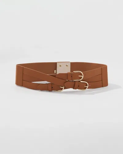 White House Black Market Multi Strap Wide Waist Belt In Brown