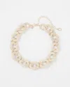 White House Black Market Natural Raffia + Crystal Link Necklace |