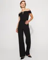 White House Black Market Off-the-shoulder Crepe Jumpsuit In Black