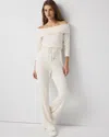 White House Black Market Off-the-shoulder Fold-over Jumpsuit In White