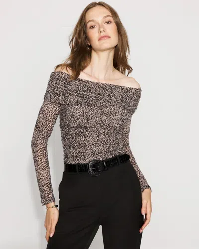 White House Black Market Off-the-shoulder Mesh Top