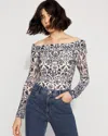 White House Black Market Off-the-shoulder Mesh Top