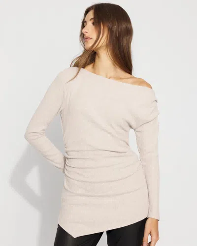 White House Black Market Off-the-shoulder Ribbed Snit Top