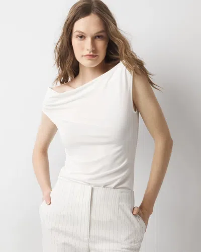 White House Black Market Off-the-shoulder Shirred Top In White